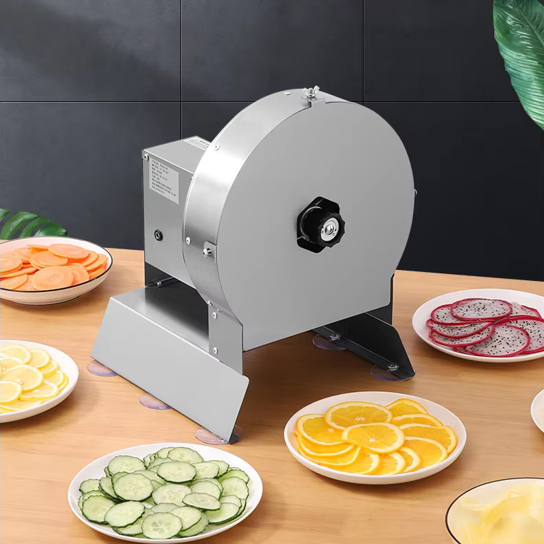 Commercial electric vegetable slicer and shredder suitable for sweet potatoes, ginger, radish and other root vegetables. Multifunctional vegetable cutter can switch to manual mode