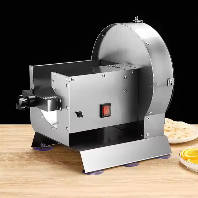 Commercial electric vegetable slicer and shredder suitable for sweet potatoes, ginger, radish and other root vegetables. Multifunctional vegetable cutter can switch to manual mode