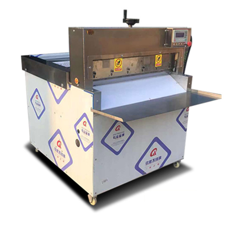 Industrial Frozen Meat Slicer / Full Automatic CNC Lamb Roll Bacon Slicing Cutting Machine / Frozen Meat Cutting Machine