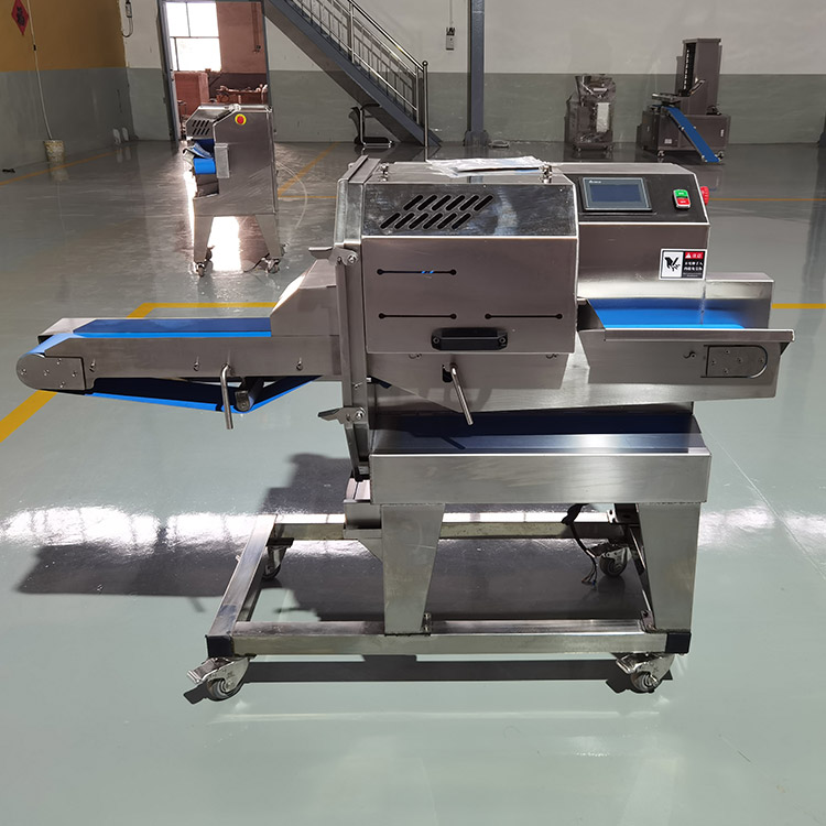 Commercial Stainless Steel Bacon Sausage Cooked Meat Cutter Slicer Pig Ham Slicer Deli Slicing Machine With Conveyor Belt