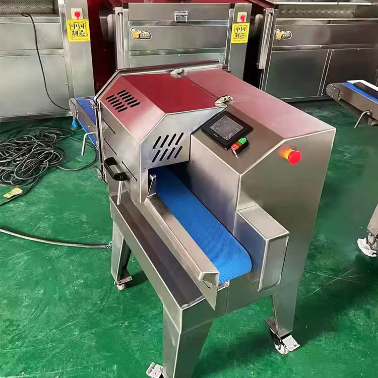 Commercial Stainless Steel Bacon Sausage Cooked Meat Cutter Slicer Pig Ham Slicer Deli Slicing Machine With Conveyor Belt