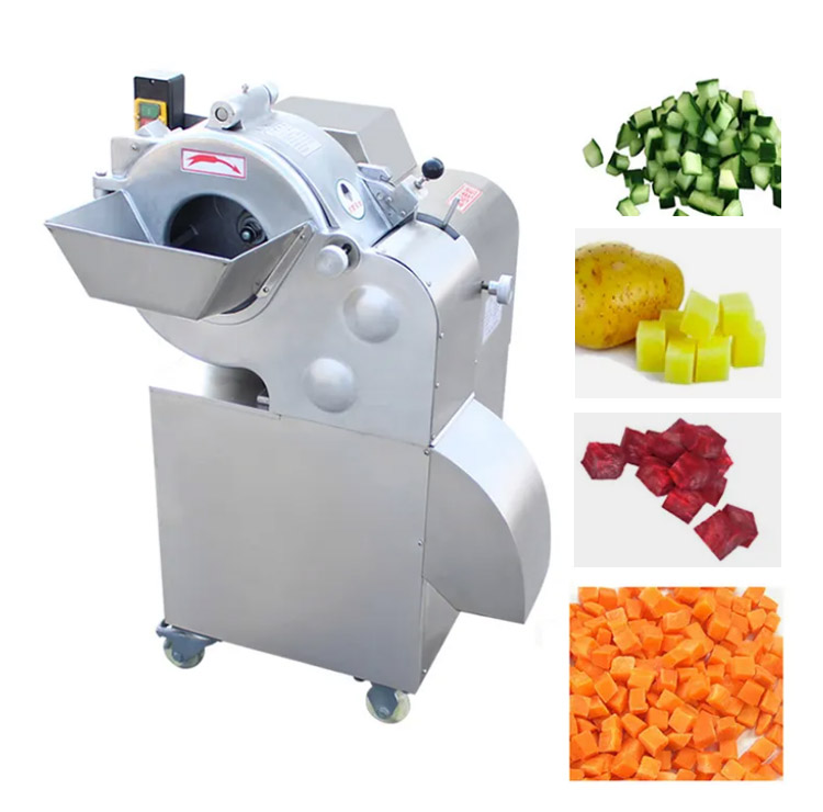 One-time forming food dicing machine for cutting fruits, vegetables, frozen meat and lard