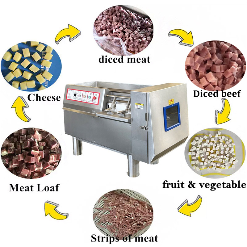 Electric Industrial Beef Dicer / Frozen Meat Cutting Machine / Frozen Meat Dicer Dicing Machine