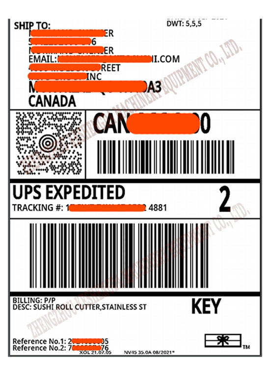 Machinery Export Bill of Lading